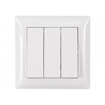 Выключатель тройной Luxel PRIMERA (3013) белый
