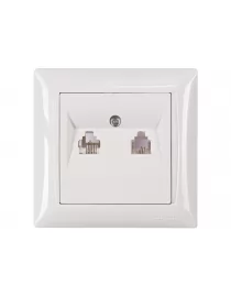 Розетка телефонна подвійна Luxel PRIMERA (3014) біла