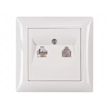 Розетка телефонная двойная Luxel PRIMERA (3014) белая
