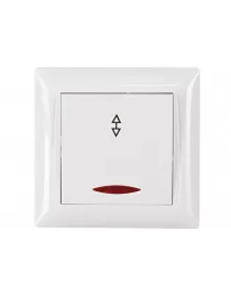 Выключатель проходной с подсветкой Luxel PRIMERA (3016) белый