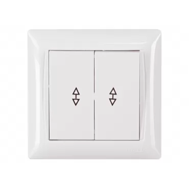 Выключатель проходной  двойной Luxel PRIMERA (3019) белый