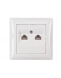 Комп'ютерна розетка подвійна Luxel PRIMERA (3028) біла