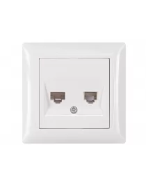 Комп'ютерна розетка + телефонна Luxel PRIMERA (3029) біла