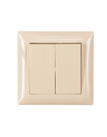 Выключатель двойной Luxel PRIMERA (3303) кремовый