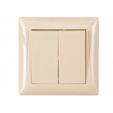 Выключатель двойной Luxel PRIMERA (3303) кремовый