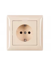 Розетка із заземленням Luxel PRIMERA (3304) кремова
