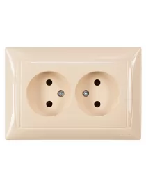 Розетка подвійна Luxel PRIMERA (3307) кремова