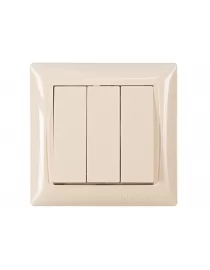Выключатель тройной Luxel PRIMERA (3313) кремовый