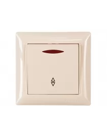 Выключатель проходной с подсветкой Luxel PRIMERA (3316) кремовый