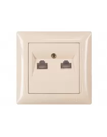  Комп'ютерна розетка подвійна Luxel PRIMERA (3328) кремова