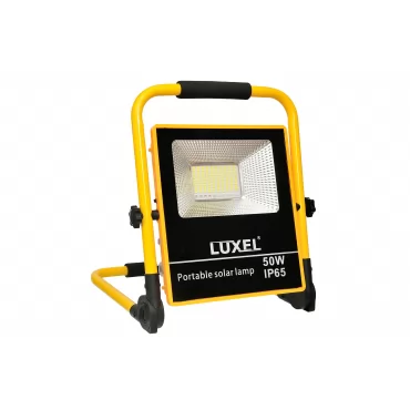 Светодиодный прожектор Luxel переносной автономный с солнечной панелью 50W IP65 (SFLP-50)