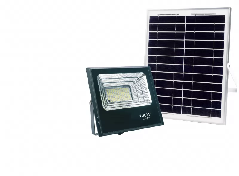 Светодиодный прожектор Luxel на солнечных батареях c микроволновым датчиком движения IP65 100W (SFL-100C)