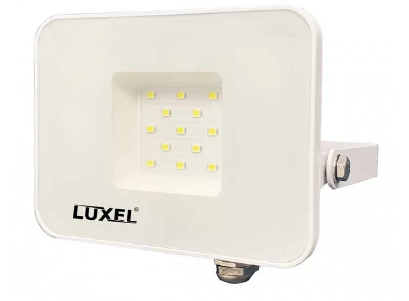 Светодиодный белый прожектор Luxel 131х127х26мм 175-260V 10W IP65 (LED-LPEW-10С)