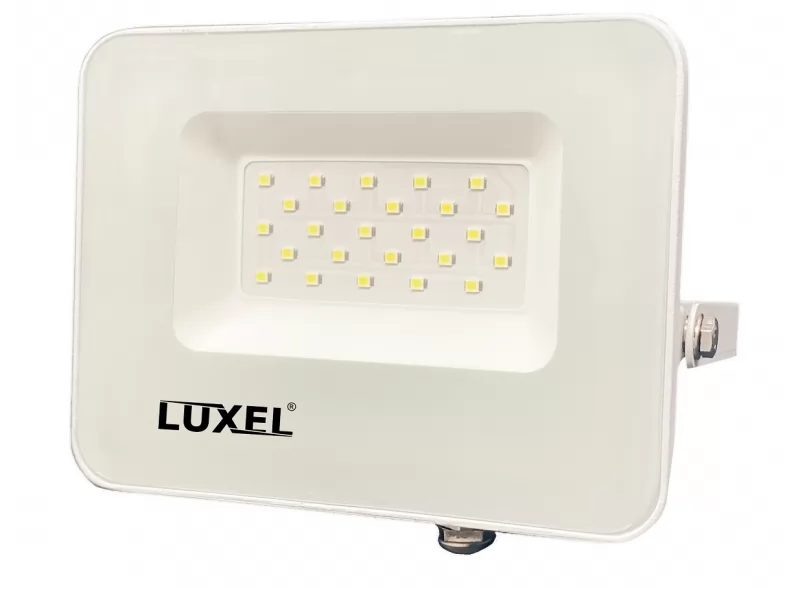 Светодиодный белый прожектор Luxel 162х144х28мм 175-260V 20W IP65 (LED-LPEW-20С)