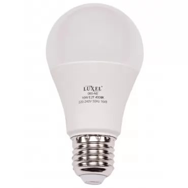 Светодиодная лампа Luxel A60 10W 220V E27 (ECO 060-HE 10W)