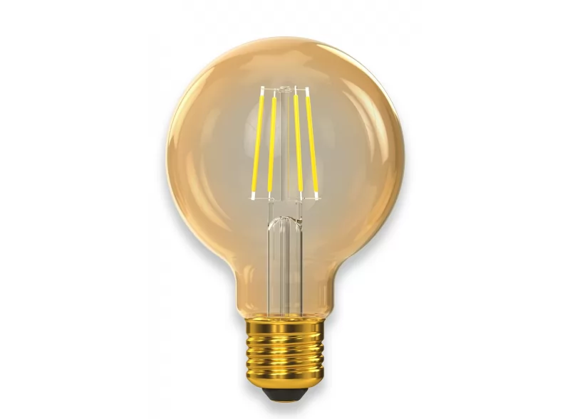 Филаментная светодиодная лампа Luxel 077-HG 5W G80 E27 2500K (077-HG) Gold