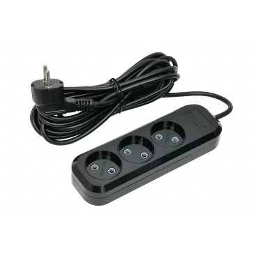 Сетевой удлинитель Luxel 3 розетки 5М (7525) Черный
