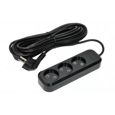 Сетевой удлинитель Luxel 3 розетки 10М (7529) Черный