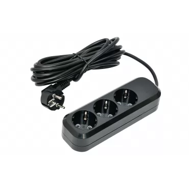 3 гнезда 5М с заземляющим контактом (7535) Черный