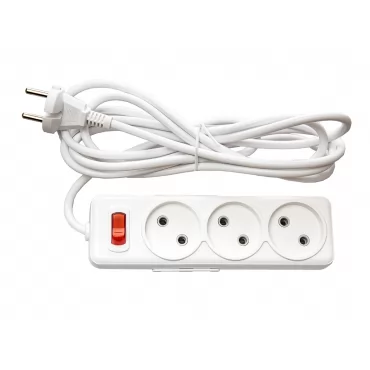 Сетевой удлинитель Luxel AURA 3 розетки 5М с выключателем (7425)