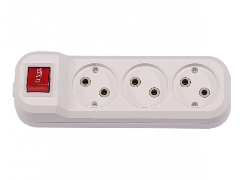 Колодка Luxel 3 розетки з вимикачем (7221) 
