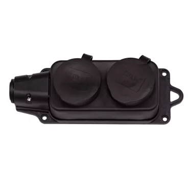 Колодка каучуковая Luxel 2 розетки с заземлением (1132)