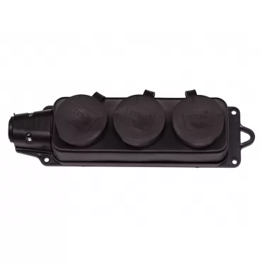 Колодка каучуковая Luxel 3 розетки с заземлением (1133)