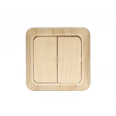 Наружный выключатель двойной Luxel OPERA (2803) сосна