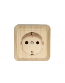 Наружная розетка с заземлением Luxel OPERA (2804) сосна