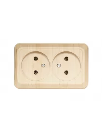 Наружная двойная розетка Luxel OPERA (2807) сосна
