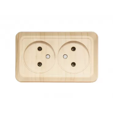 Наружная двойная розетка Luxel OPERA (2807) сосна