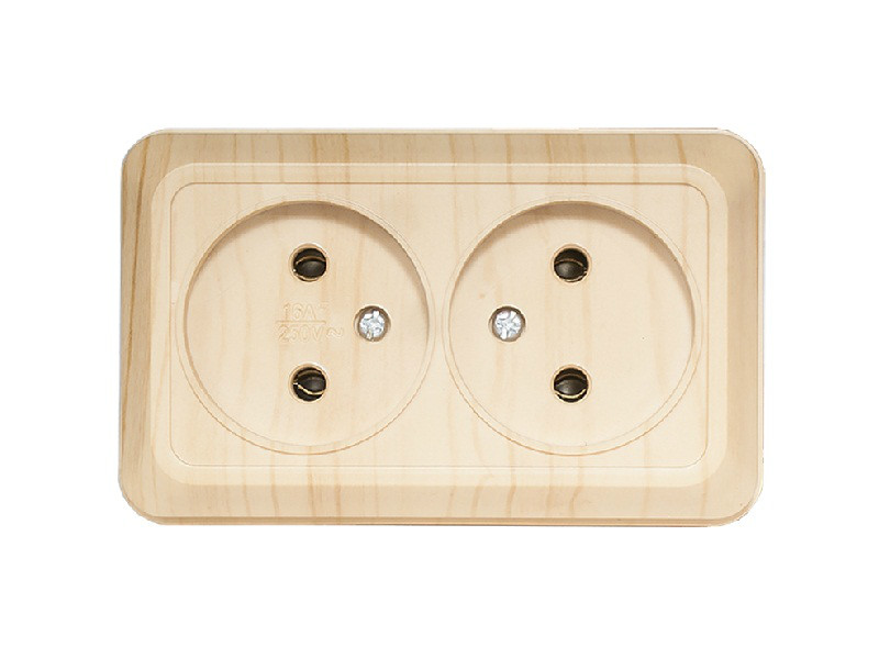 Зовнішня подвійна розетка OPERA (2807) сосна 