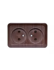 Наружная двойная розетка Luxel OPERA (2907) вишневая