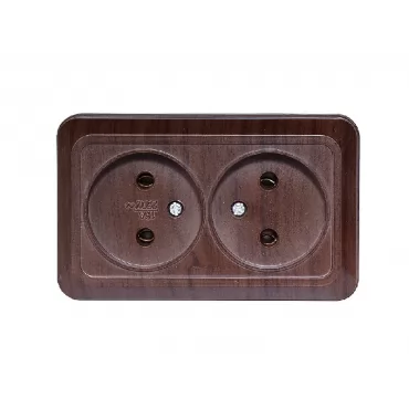 Наружная двойная розетка Luxel OPERA (2907) вишневая