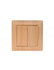 Выключатель двойной Luxel PRIMERA (3803) сосна