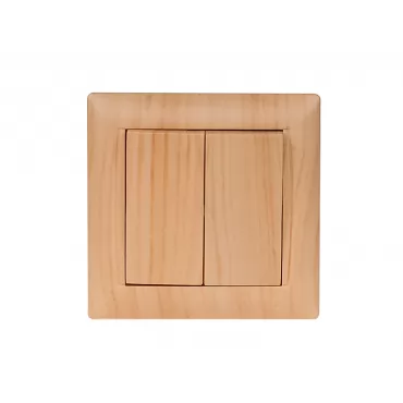 Выключатель двойной Luxel PRIMERA (3803) сосна