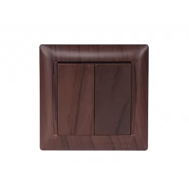 Выключатель двойной Luxel PRIMERA (3903) вишневый