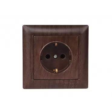 Розетка с заземлением Luxel PRIMERA (3904) вишневая