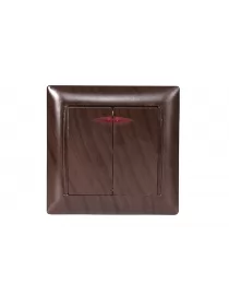 Выключатель двойной с подсветкой Luxel PRIMERA (3906) вишневый