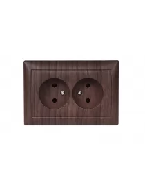Подвійна розетка Luxel PRIMERA (3907) вишнева